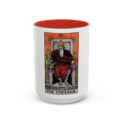 The Emperor (Tarot Card) Accent Coffee Mug 15oz Red - Go Mug Yourself