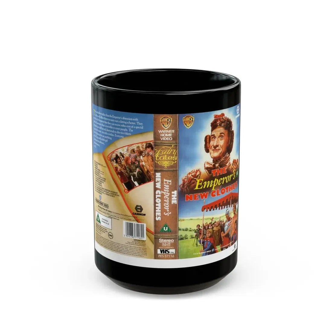 THE EMPERORS NEW CLOTHES (VHS COVER) - Black Coffee Mug 15oz - Go Mug Yourself