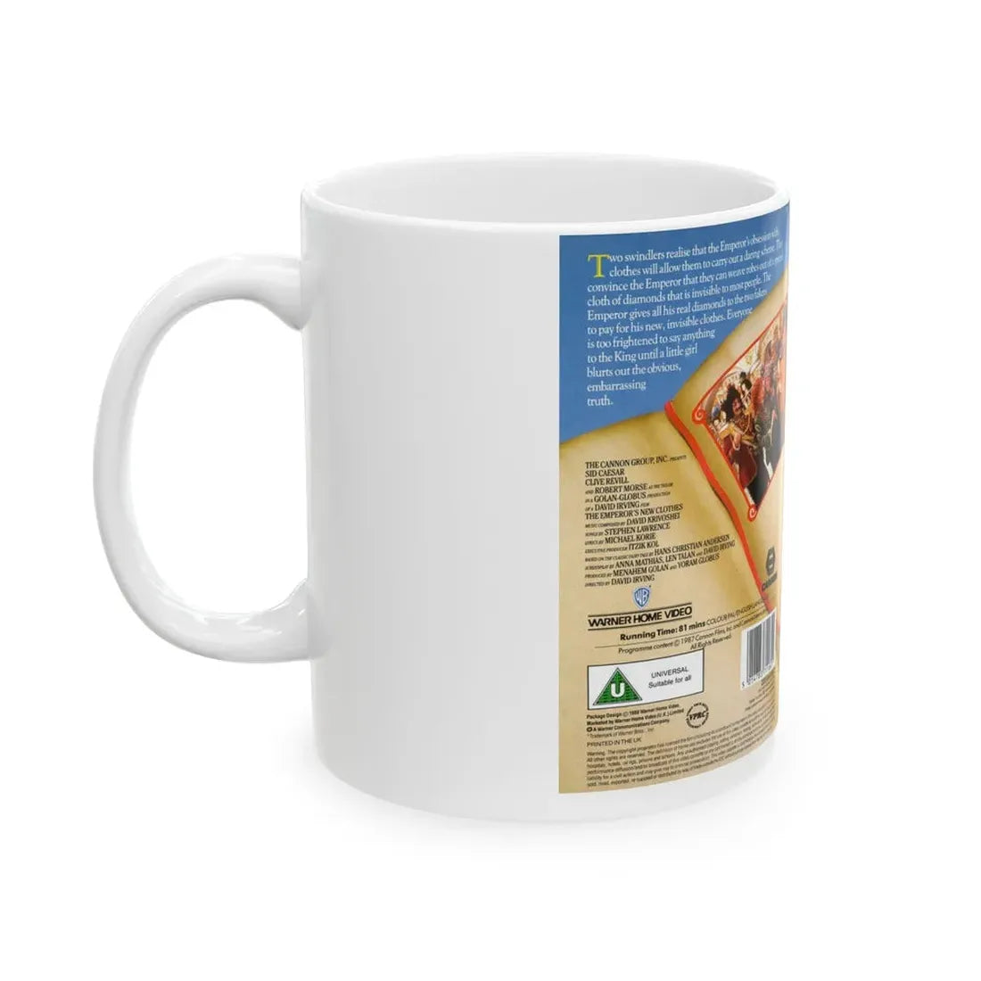 THE EMPERORS NEW CLOTHES (VHS COVER) - White Coffee Mug - Go Mug Yourself