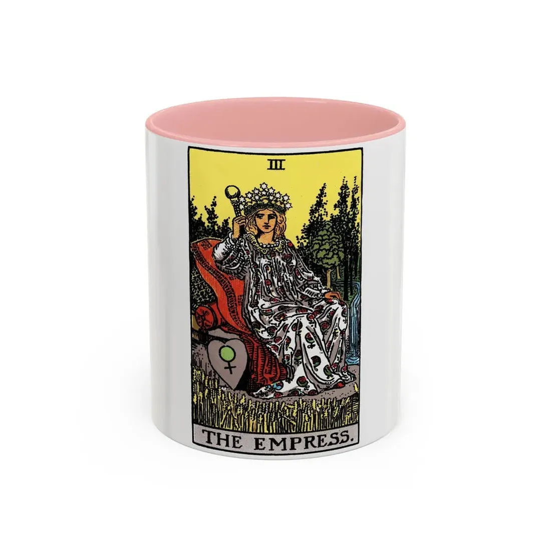 The Empress (Tarot Card) Accent Coffee Mug 11oz Pink - Go Mug Yourself
