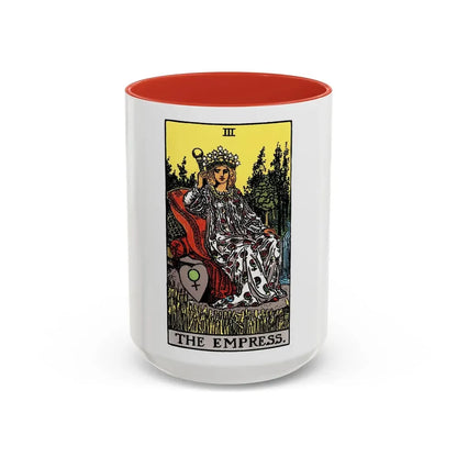 The Empress (Tarot Card) Accent Coffee Mug 15oz Red - Go Mug Yourself