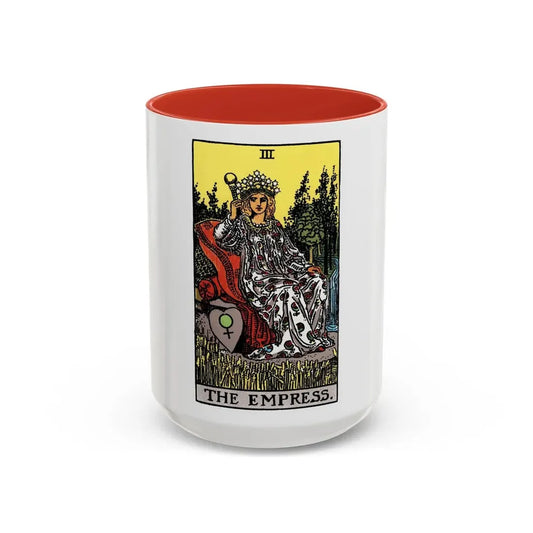 The Empress (Tarot Card) Accent Coffee Mug 15oz Red - Go Mug Yourself