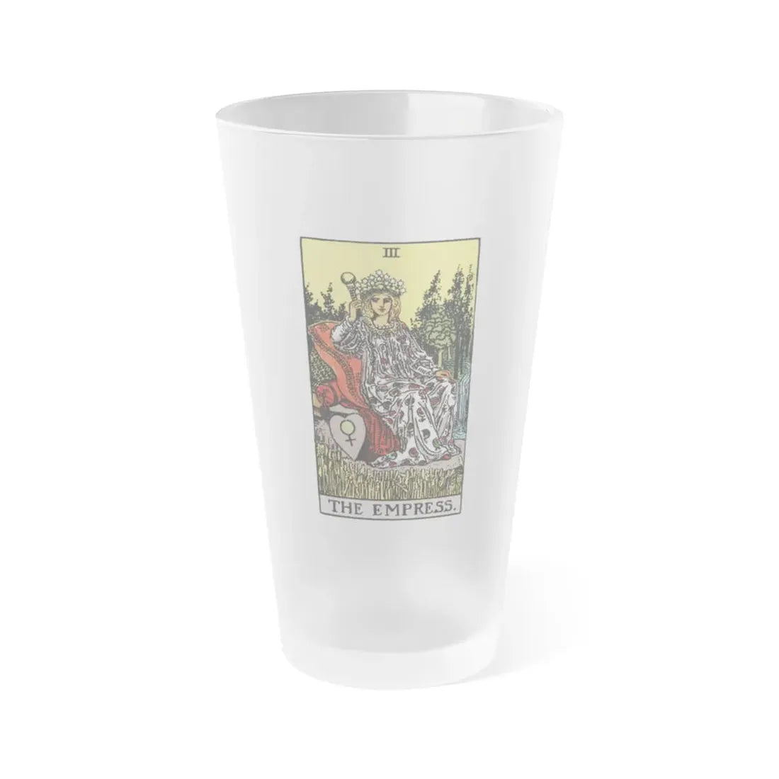 The Empress (Tarot Card) Frosted Pint Glass 16oz Default Title - Go Mug Yourself