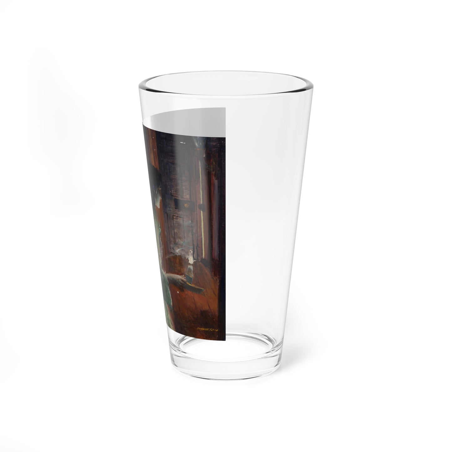 The End of the Hall, probable interior magazine illustration (Magazine Illustration) Pint Glass 16oz-Go Mug Yourself