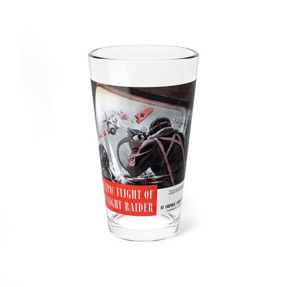 The Epic Flight Of The Night Raider, Liberty, June 26, 1943 (Magazine Illustration) Pint Glass 16oz 16oz - Go Mug Yourself
