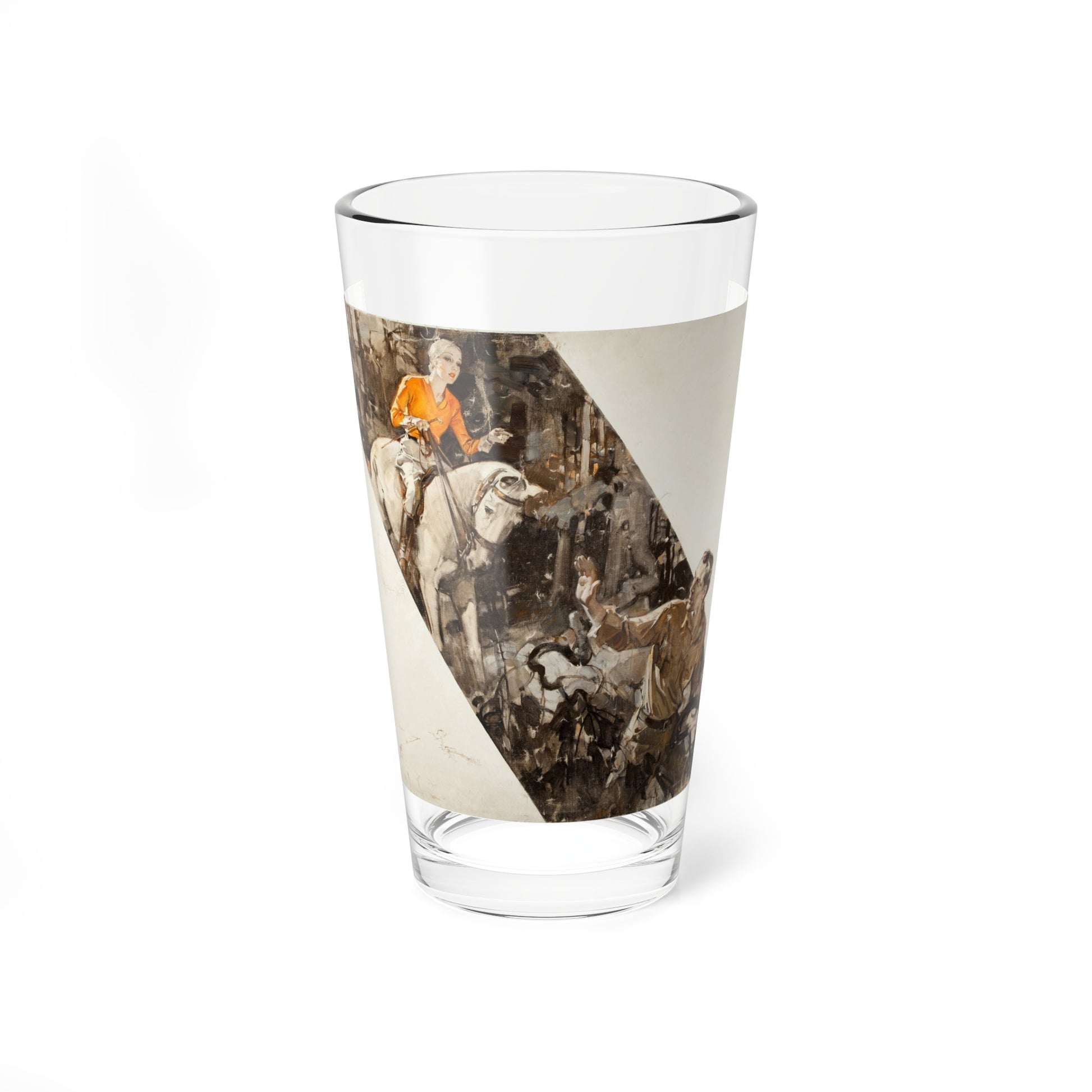 The Equestrian (Magazine Illustration) Pint Glass 16oz-16oz-Go Mug Yourself