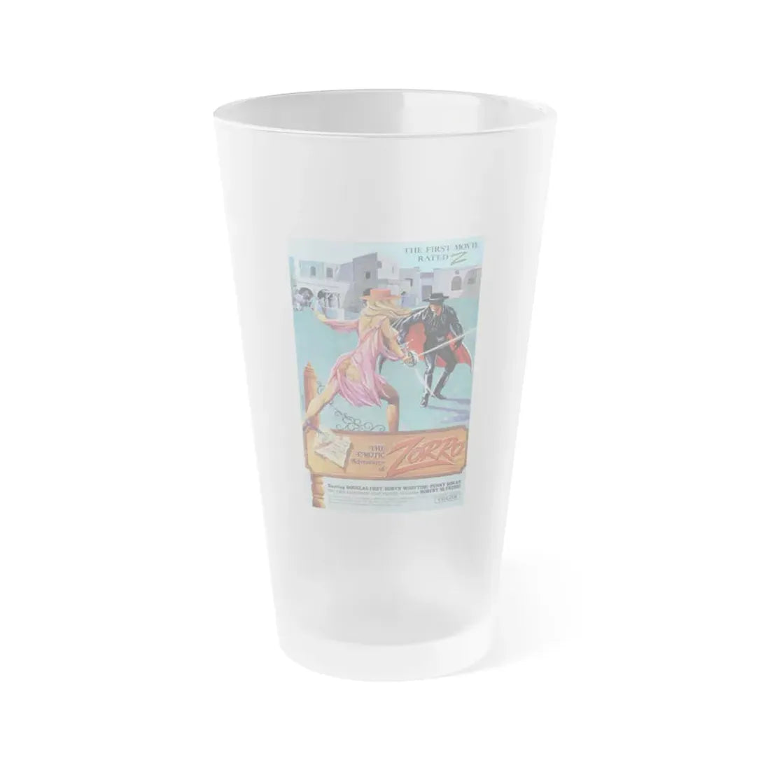 THE EROTIC ADVENTURES OF ZORRO 1972 Movie Poster - Frosted Pint Glass 16oz 16oz Frosted - Go Mug Yourself
