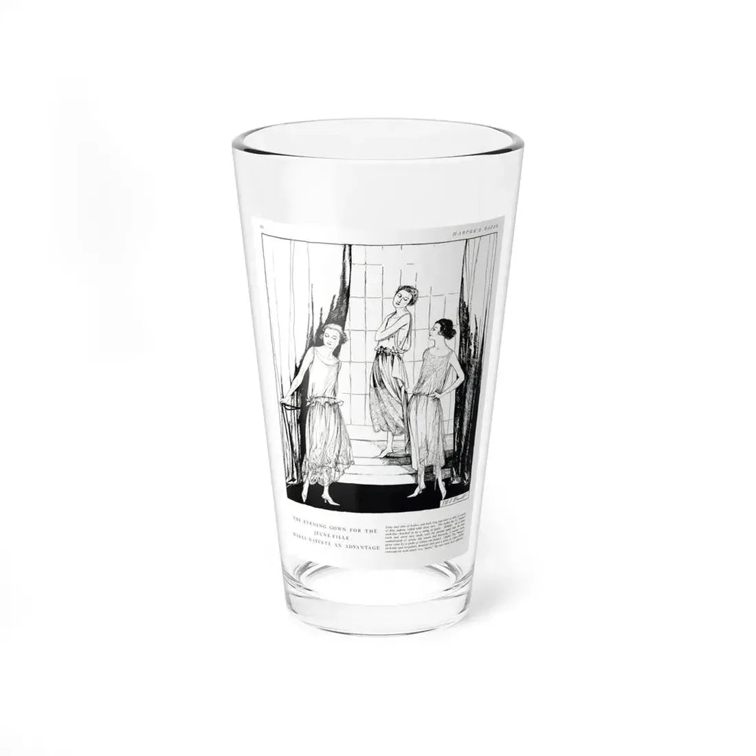 The Evening Gown ..., Harper's Bazaar, November 1921 (Magazine Illustration) Pint Glass 16oz 16oz - Go Mug Yourself