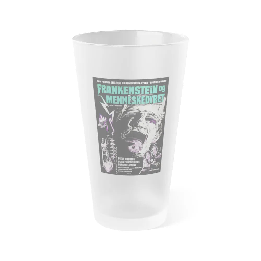 THE EVIL OF FRANKENSTEIN (DANISH) 1964 Movie Poster - Frosted Pint Glass 16oz-16oz-Frosted-Go Mug Yourself