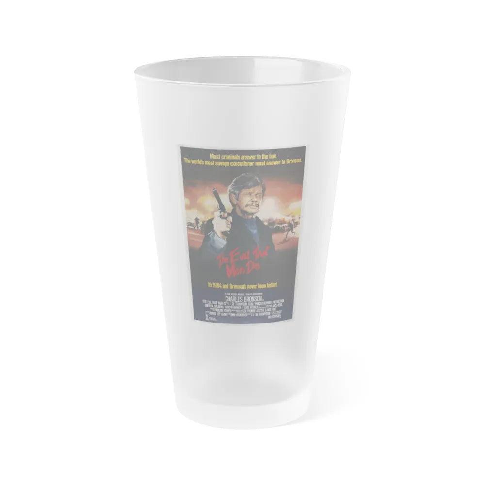 THE EVIL THAT MEN DO 1984 Movie Poster - Frosted Pint Glass 16oz-16oz-Frosted-Go Mug Yourself