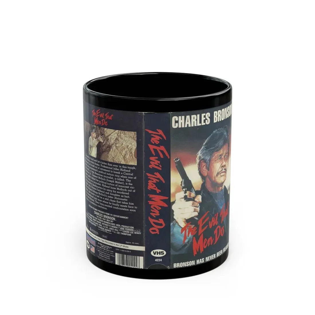 THE EVIL THAT MEN DO (VHS COVER) - Black Coffee Mug 11oz - Go Mug Yourself