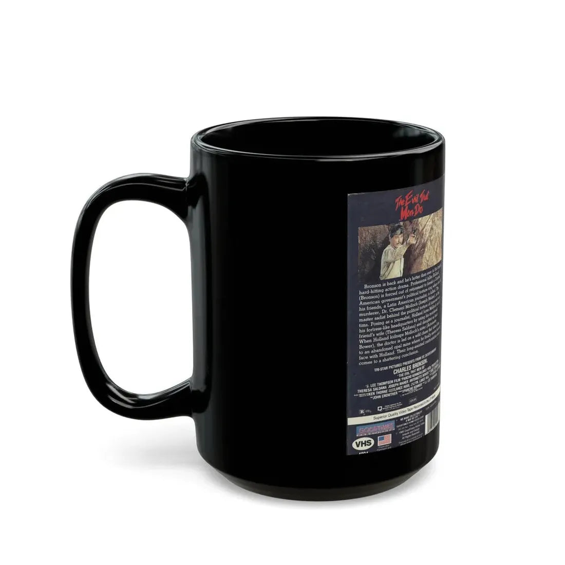 THE EVIL THAT MEN DO (VHS COVER) - Black Coffee Mug - Go Mug Yourself