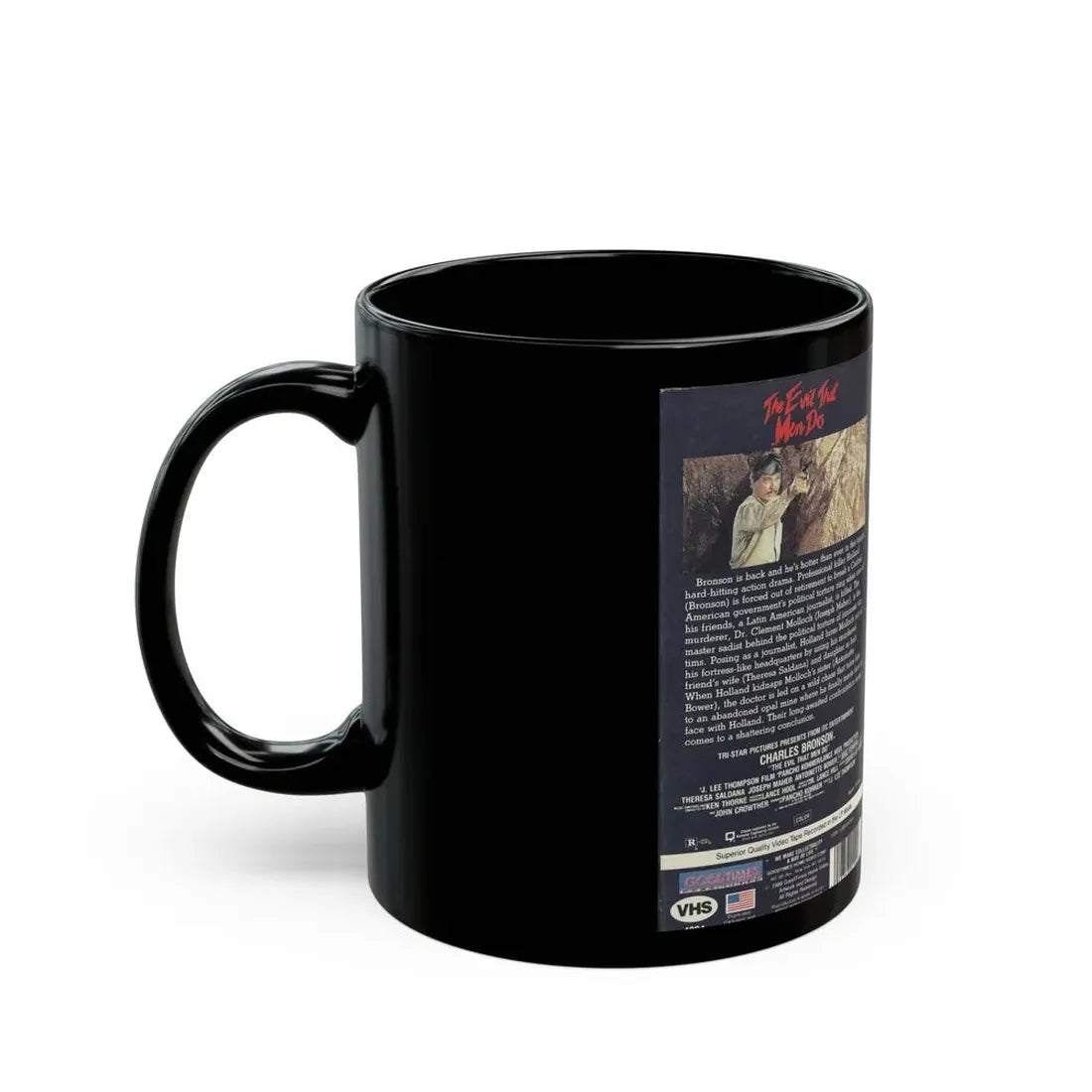 THE EVIL THAT MEN DO (VHS COVER) - Black Coffee Mug - Go Mug Yourself