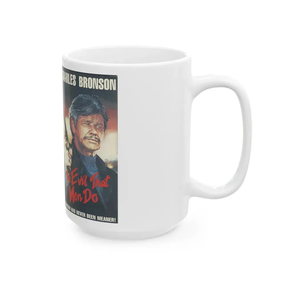 THE EVIL THAT MEN DO (VHS COVER) - White Coffee Mug - Go Mug Yourself
