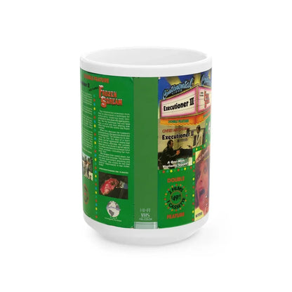 THE EXECUTIONER 2 AND FROZEN SCREAM DOUBLE FEATURE (VHS COVER) - White Coffee Mug 15oz - Go Mug Yourself