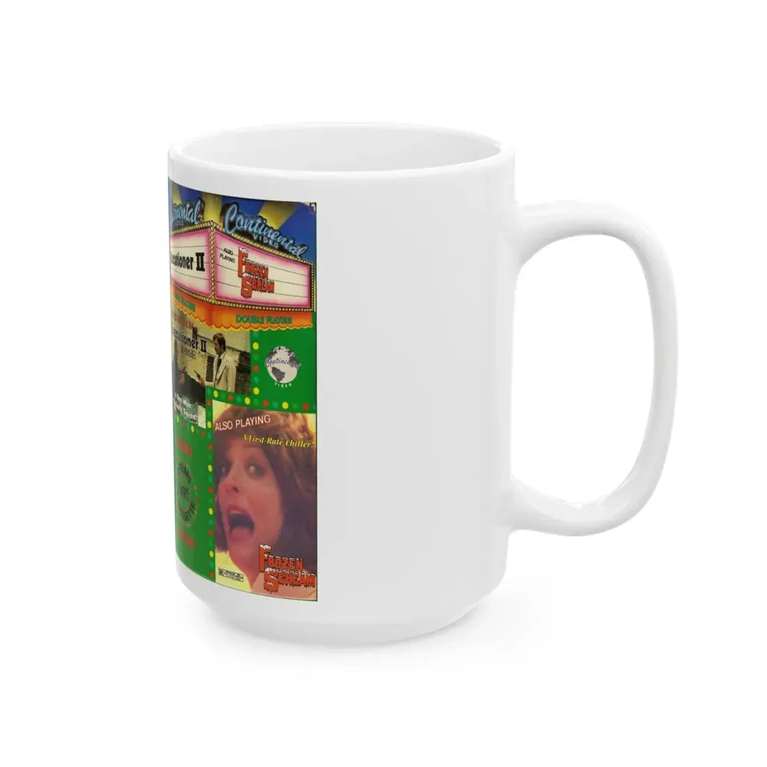 THE EXECUTIONER 2 AND FROZEN SCREAM DOUBLE FEATURE (VHS COVER) - White Coffee Mug - Go Mug Yourself