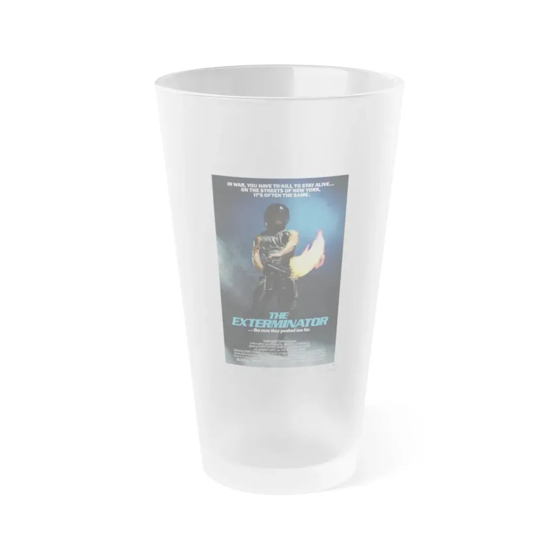 THE EXTERMINATOR 1980 Movie Poster - Frosted Pint Glass 16oz 16oz Frosted - Go Mug Yourself