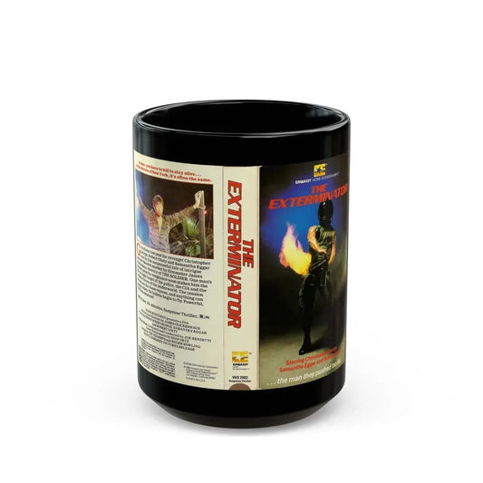 THE EXTERMINATOR EMBASSY HOME ENTERTAINMENT (VHS COVER) - Black Coffee Mug 15oz - Go Mug Yourself