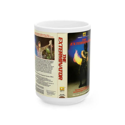 THE EXTERMINATOR EMBASSY HOME ENTERTAINMENT (VHS COVER) - White Coffee Mug 15oz - Go Mug Yourself