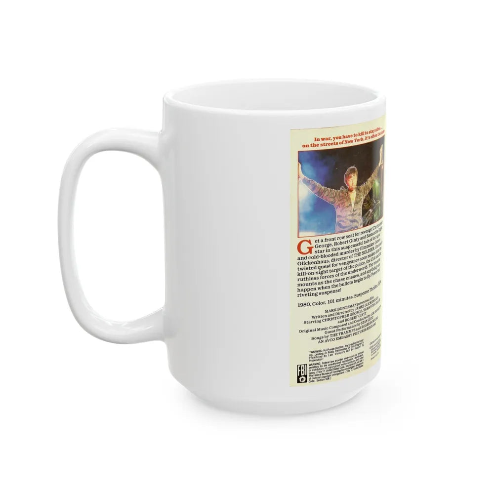 THE EXTERMINATOR EMBASSY HOME ENTERTAINMENT (VHS COVER) - White Coffee Mug-Go Mug Yourself