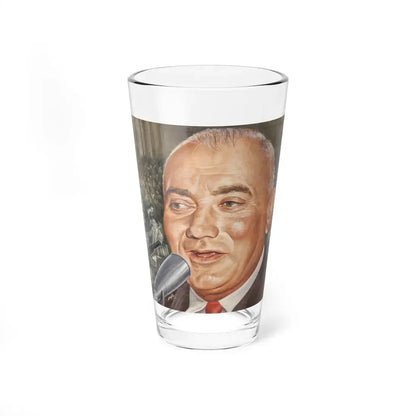 The Face that Haunts the White House (Bernard Goldfine), Newsweek magazine cover, July 14, 1958 (Magazine Illustration) Pint Glass 16oz 16oz - Go Mug Yourself