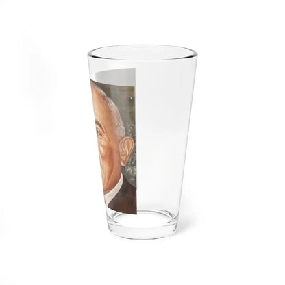 The Face that Haunts the White House (Bernard Goldfine), Newsweek magazine cover, July 14, 1958 (Magazine Illustration) Pint Glass 16oz - Go Mug Yourself