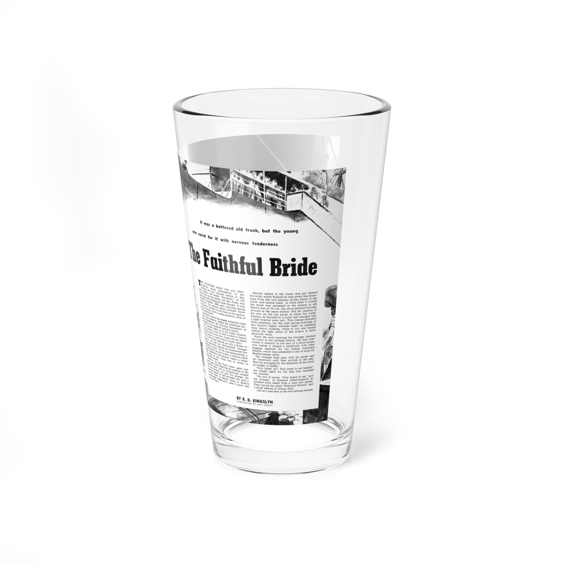 The Faithful Bride, True Detective, v57n02-018-19 (Magazine Illustration) Pint Glass 16oz-Go Mug Yourself