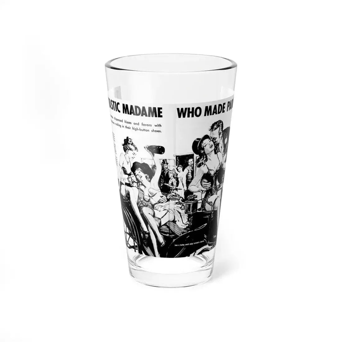 The Fantastic Madame Who Made Paree Gay, Real Combat Stories, January 1972 (Magazine Illustration) Pint Glass 16oz 16oz - Go Mug Yourself