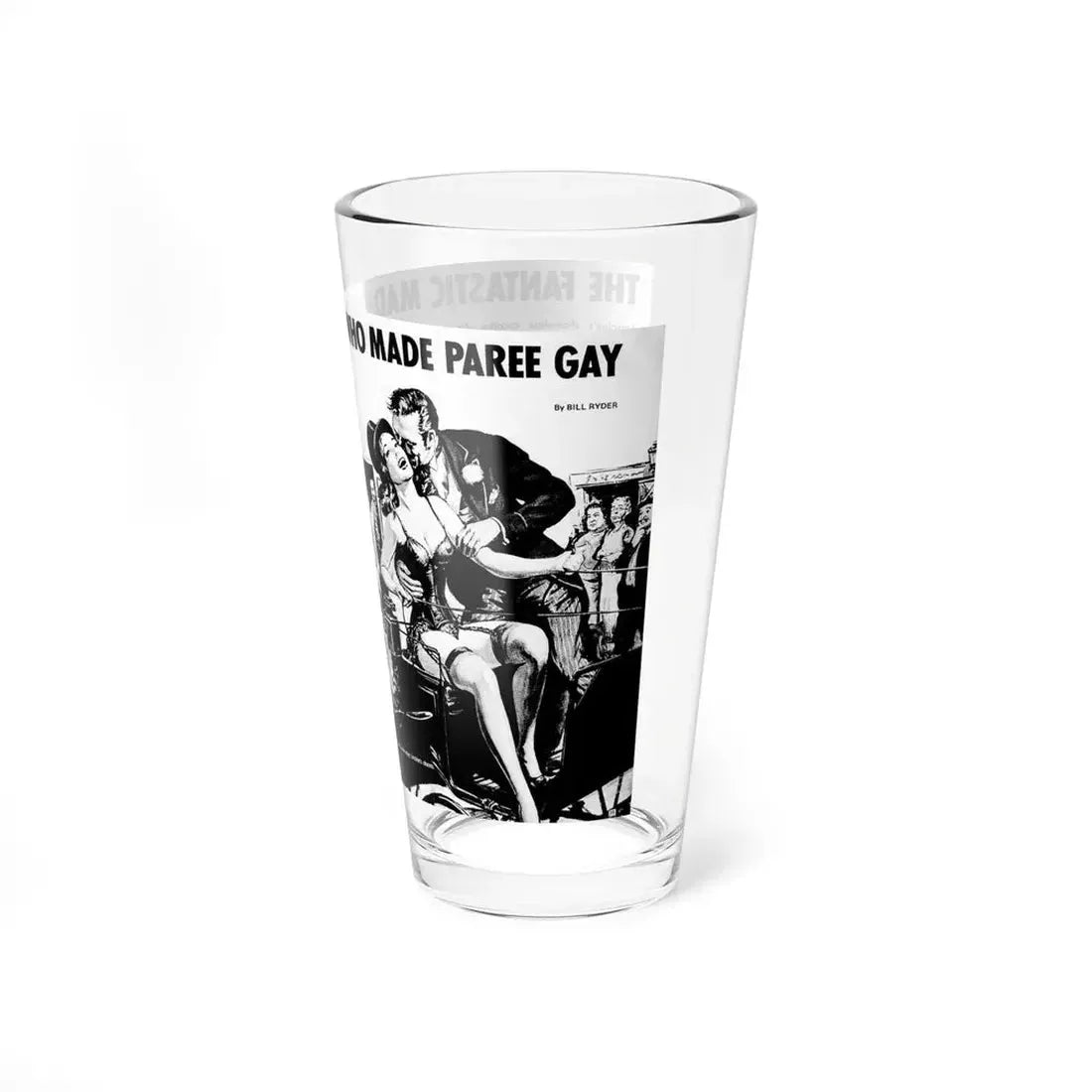 The Fantastic Madame Who Made Paree Gay, Real Combat Stories, January 1972 (Magazine Illustration) Pint Glass 16oz - Go Mug Yourself