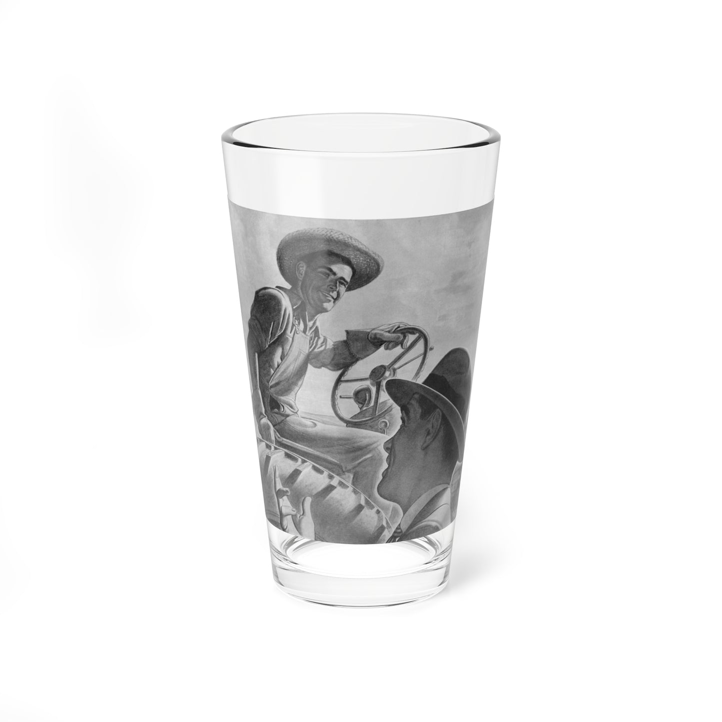 The Farmer and the Insurance Man (Magazine Illustration) Pint Glass 16oz-16oz-Go Mug Yourself