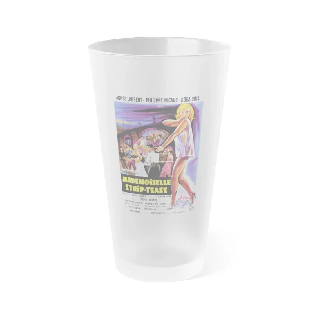 THE FAST SET (THE NUDE SET) 1957 Movie Poster - Frosted Pint Glass 16oz 16oz Frosted - Go Mug Yourself