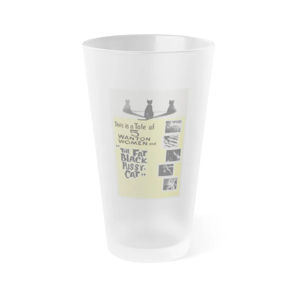 THE FAT BLACK PUSSY-CAT 1963 Movie Poster - Frosted Pint Glass 16oz-16oz-Frosted-Go Mug Yourself