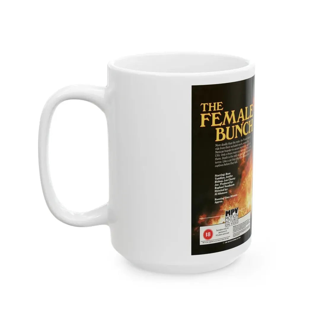 THE FEMALE BUNCH HORROR (VHS COVER) - White Coffee Mug - Go Mug Yourself