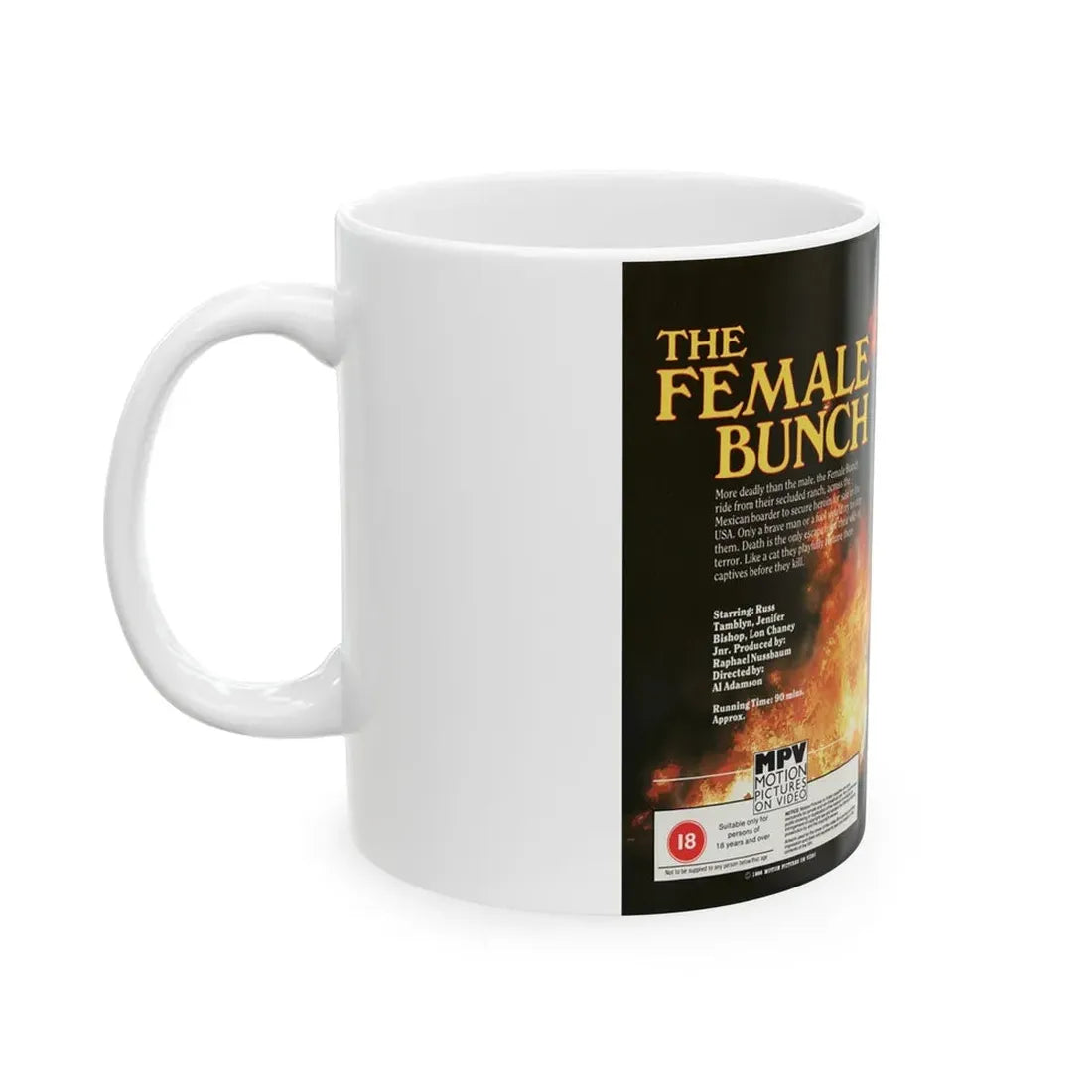 THE FEMALE BUNCH HORROR (VHS COVER) - White Coffee Mug - Go Mug Yourself