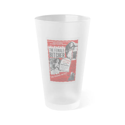 THE FEMALE BUTCHER 1973 Movie Poster - Frosted Pint Glass 16oz-16oz-Frosted-Go Mug Yourself