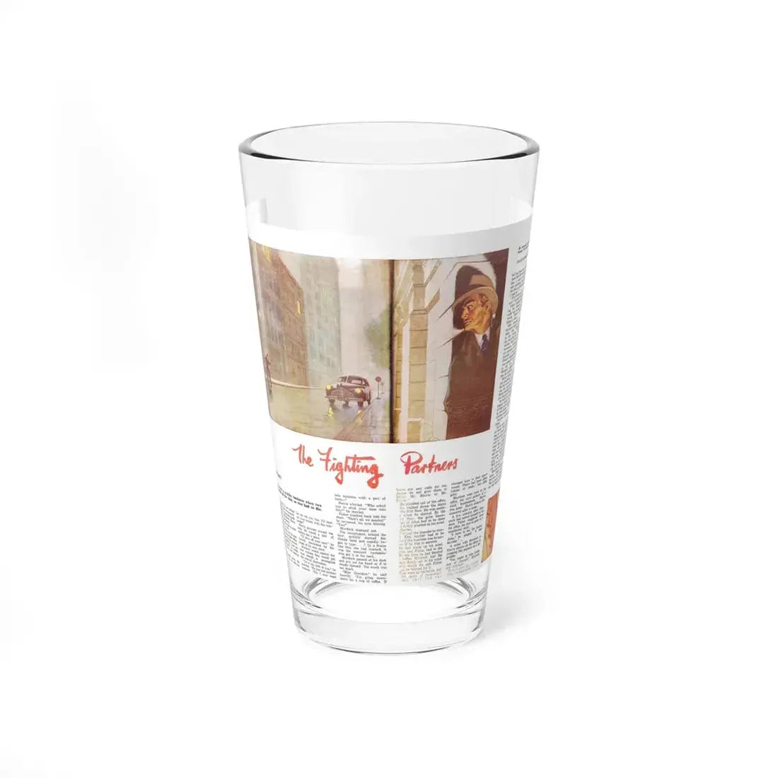 The Fighting Partners, Man Junior, Fabruary 1950 (Magazine Illustration) Pint Glass 16oz 16oz - Go Mug Yourself