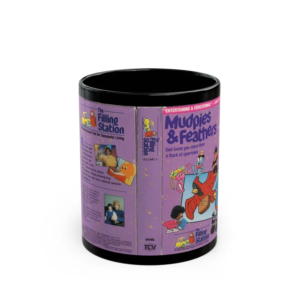 THE FILLING STATION MUDPIES AND FEATHERS (VHS COVER) - Black Coffee Mug-11oz-Go Mug Yourself