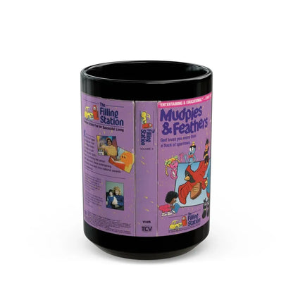 THE FILLING STATION MUDPIES AND FEATHERS (VHS COVER) - Black Coffee Mug 15oz - Go Mug Yourself
