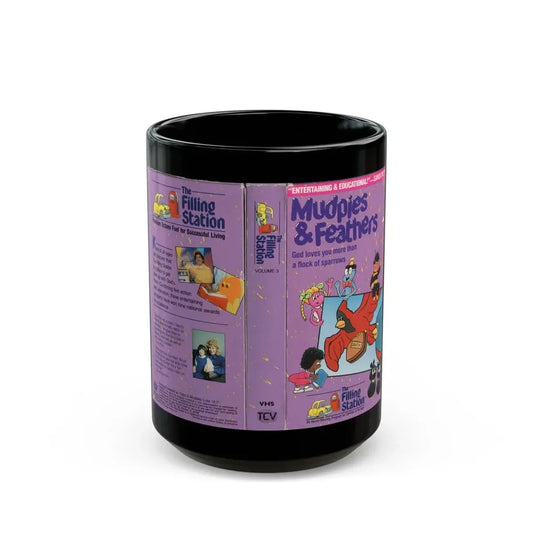 THE FILLING STATION MUDPIES AND FEATHERS (VHS COVER) - Black Coffee Mug 15oz - Go Mug Yourself