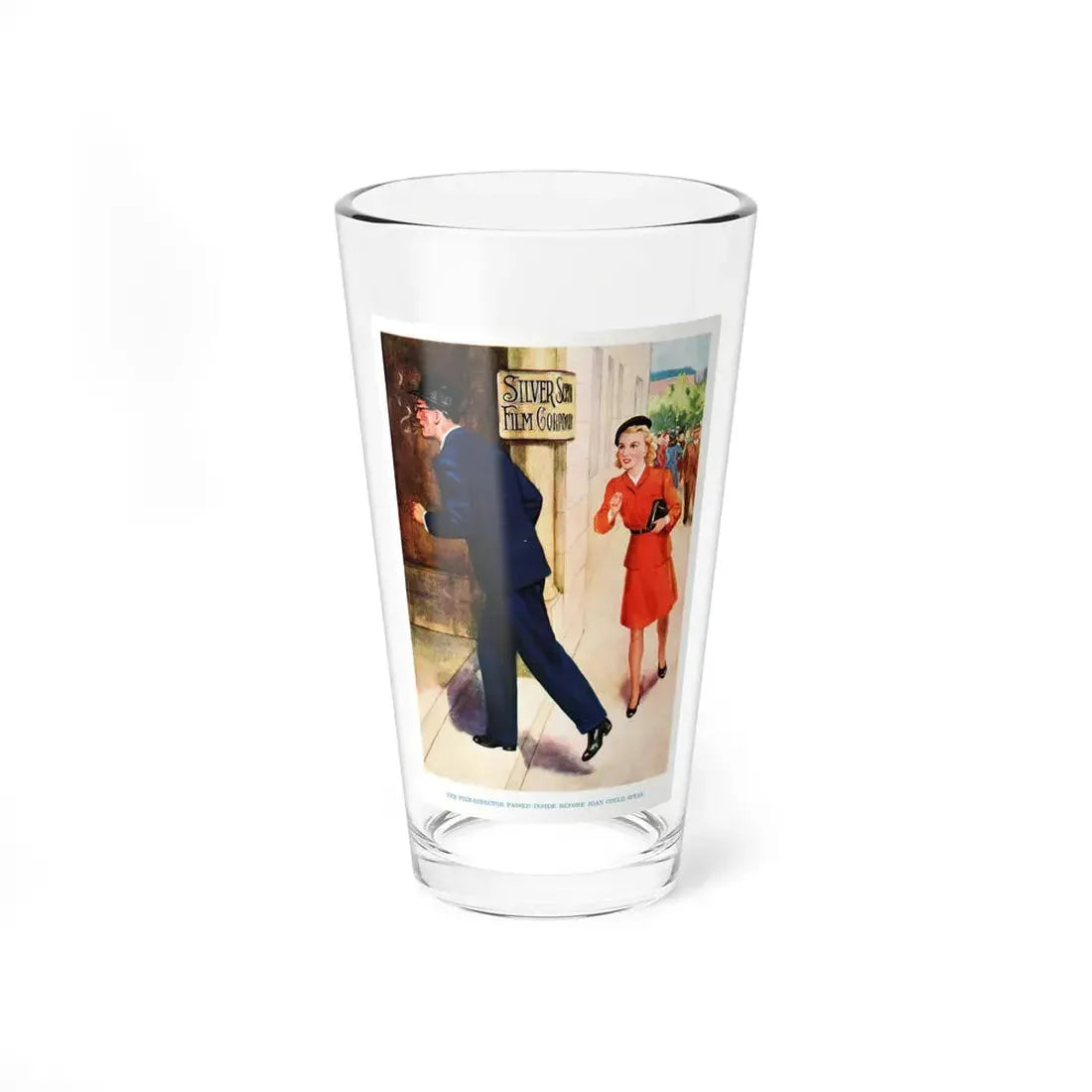 the film director passed inside before joan could speak (Magazine Illustration) Pint Glass 16oz 16oz - Go Mug Yourself