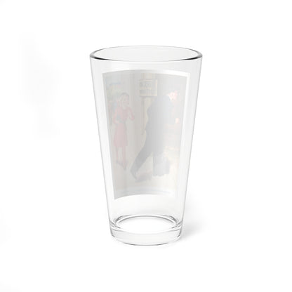 the film director passed inside before joan could speak (Magazine Illustration) Pint Glass 16oz-Go Mug Yourself