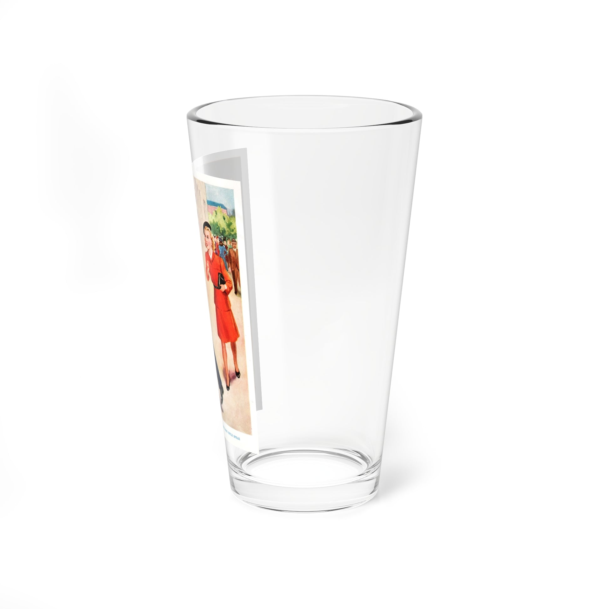 the film director passed inside before joan could speak (Magazine Illustration) Pint Glass 16oz-Go Mug Yourself