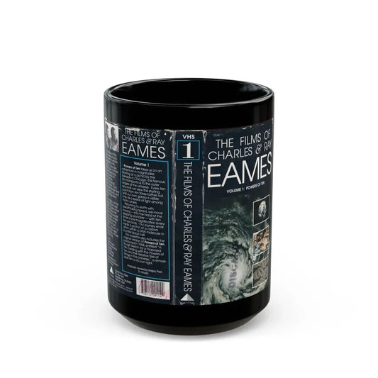 THE FILMS OF CHARLES AND RAY EAMES VOLUME 1 POWERS OF TEN (VHS COVER) - Black Coffee Mug 15oz - Go Mug Yourself