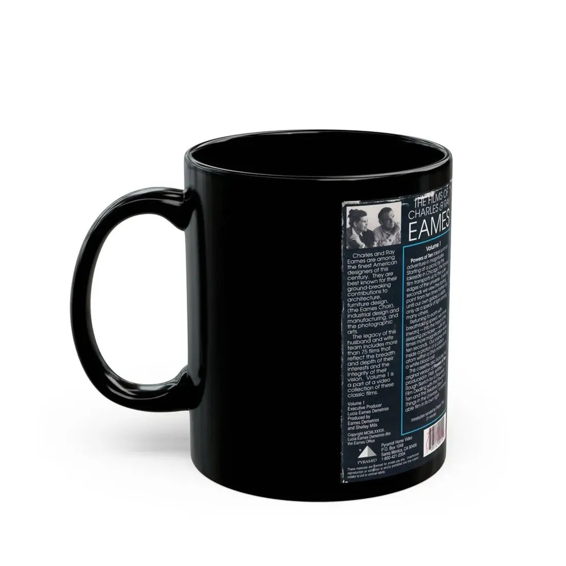 THE FILMS OF CHARLES AND RAY EAMES VOLUME 1 POWERS OF TEN (VHS COVER) - Black Coffee Mug - Go Mug Yourself