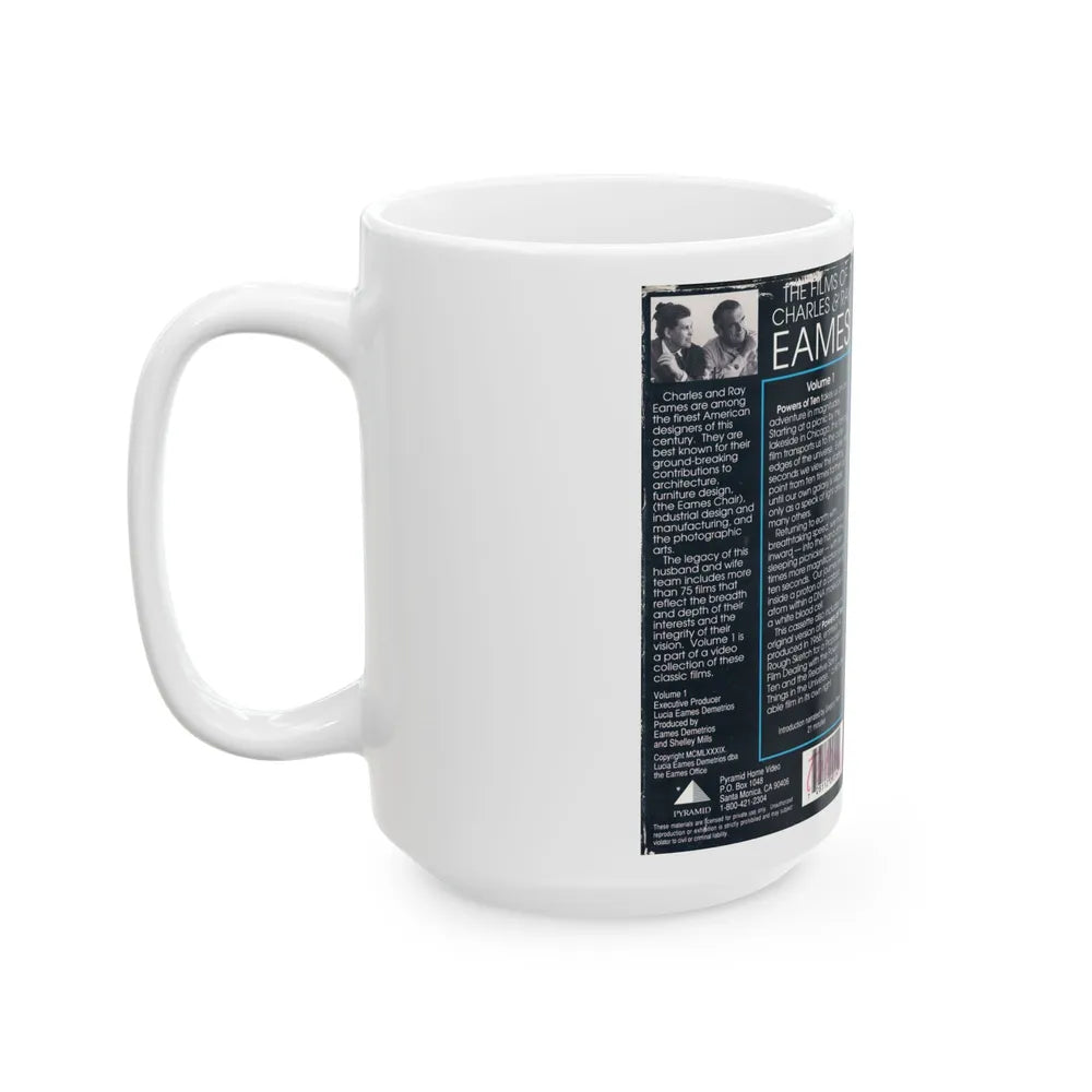 THE FILMS OF CHARLES AND RAY EAMES VOLUME 1 POWERS OF TEN (VHS COVER) - White Coffee Mug-Go Mug Yourself