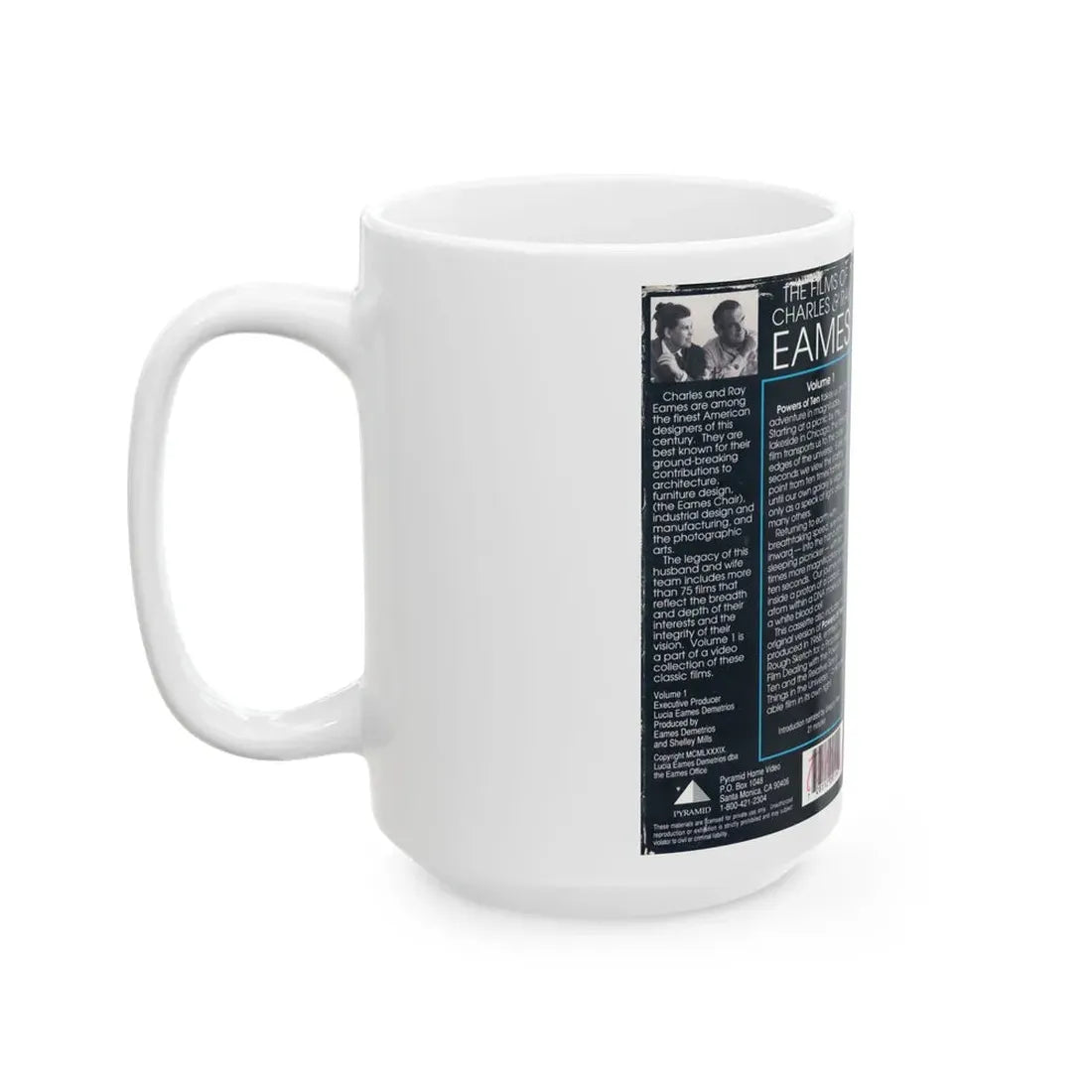 THE FILMS OF CHARLES AND RAY EAMES VOLUME 1 POWERS OF TEN (VHS COVER) - White Coffee Mug - Go Mug Yourself