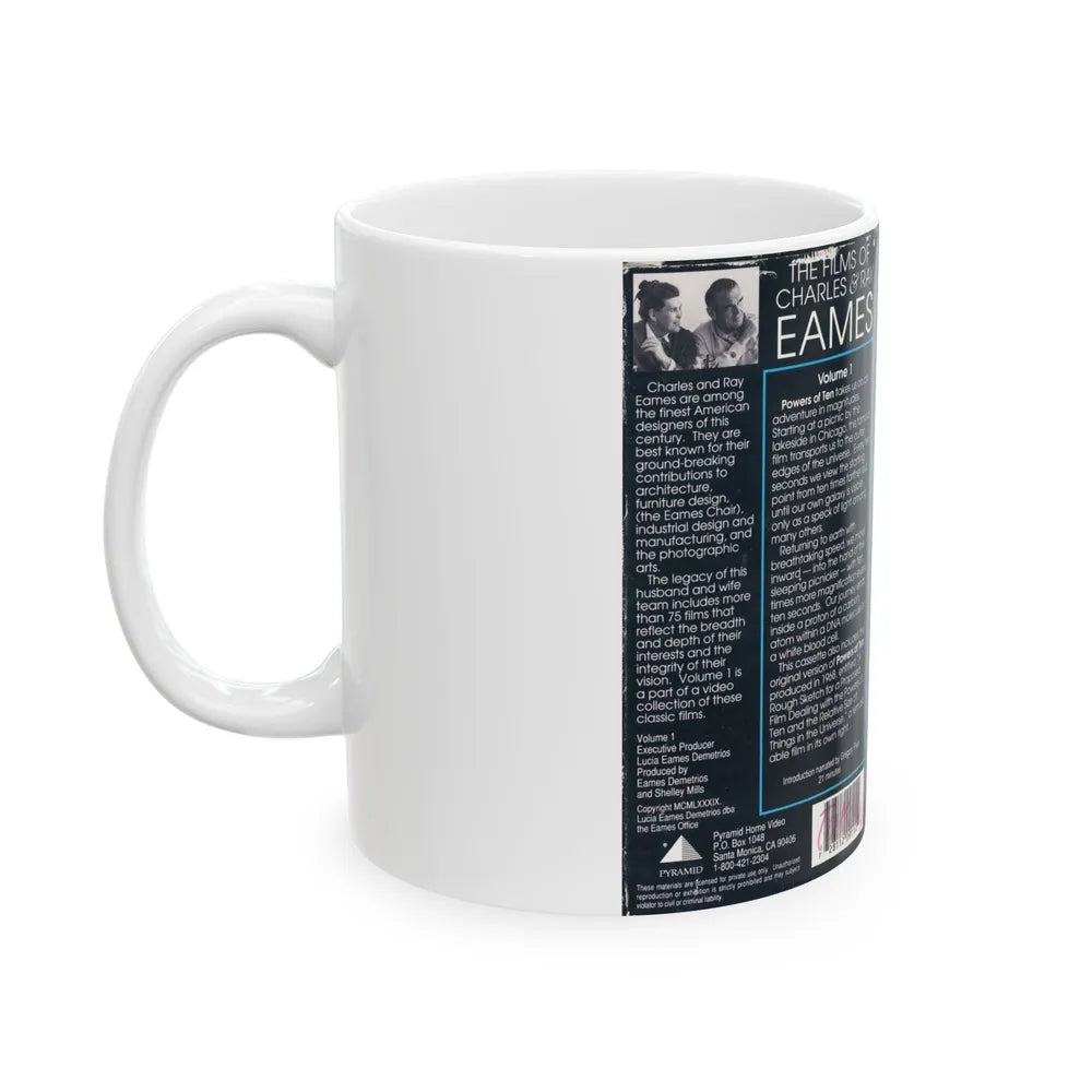 THE FILMS OF CHARLES AND RAY EAMES VOLUME 1 POWERS OF TEN (VHS COVER) - White Coffee Mug-Go Mug Yourself