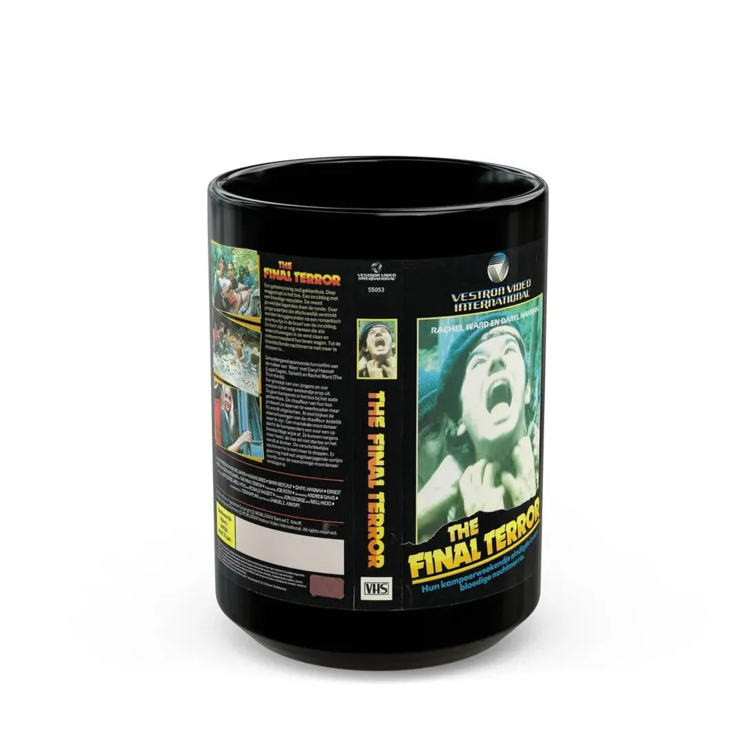 THE FINAL TERROR VESTRON VIDEO INTERNATIONAL (VHS COVER) - Black Coffee Mug 15oz - Go Mug Yourself