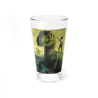 The First Action Hero, Velociraptor illustration, Esquire, July 1993 (Magazine Illustration) Pint Glass 16oz 16oz - Go Mug Yourself