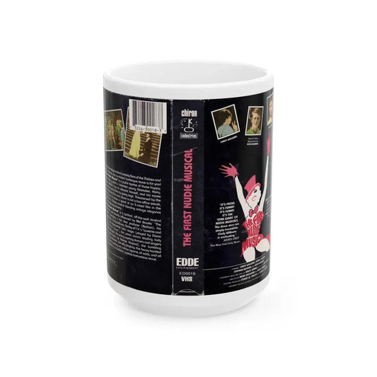THE FIRST NUDIE MUSICAL (VHS COVER) - White Coffee Mug 15oz - Go Mug Yourself